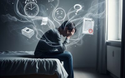 Adult struggling with disorganization and poor concentration at work, highlighting common symptoms of undiagnosed ADHD in adults.